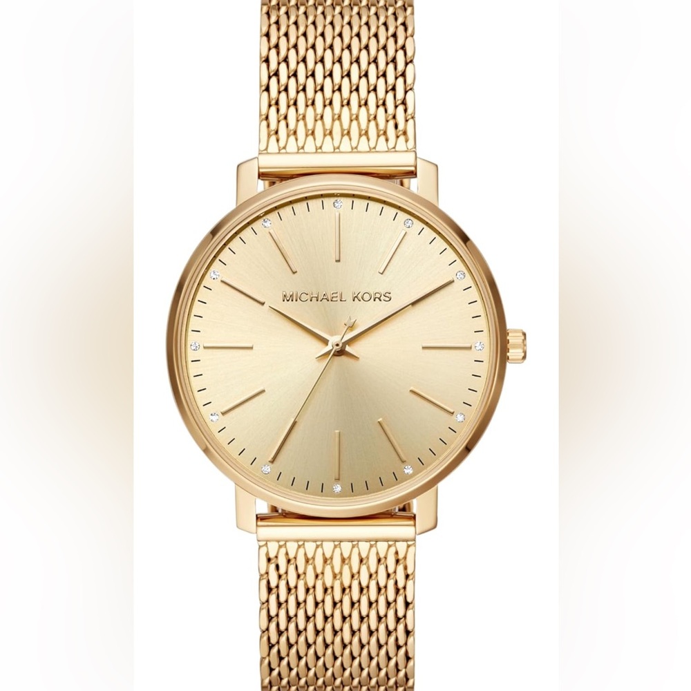 Michael Kors Pyper Three-Hand Gold-Tone Stainless Steel Mesh Women’s Watch 38mm